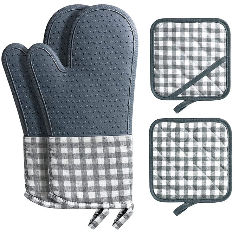 ZZGEN Oven Gloves And Pan Holders, Heat Resistant Cooking Gloves For
